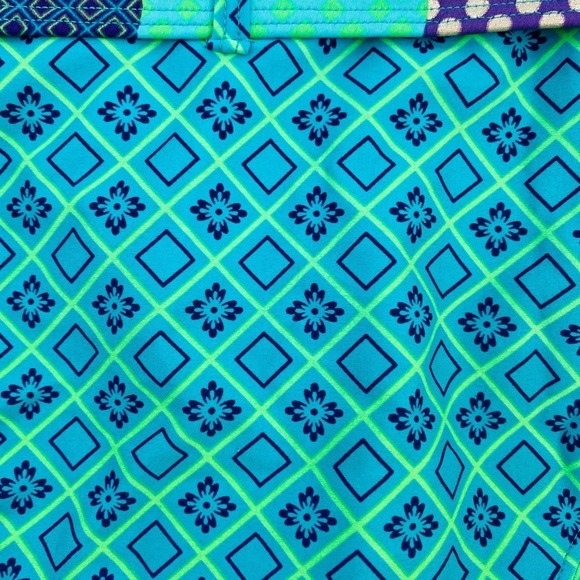 Decree Blue Quilt Pattern Bikini set - Picture 2 of 4